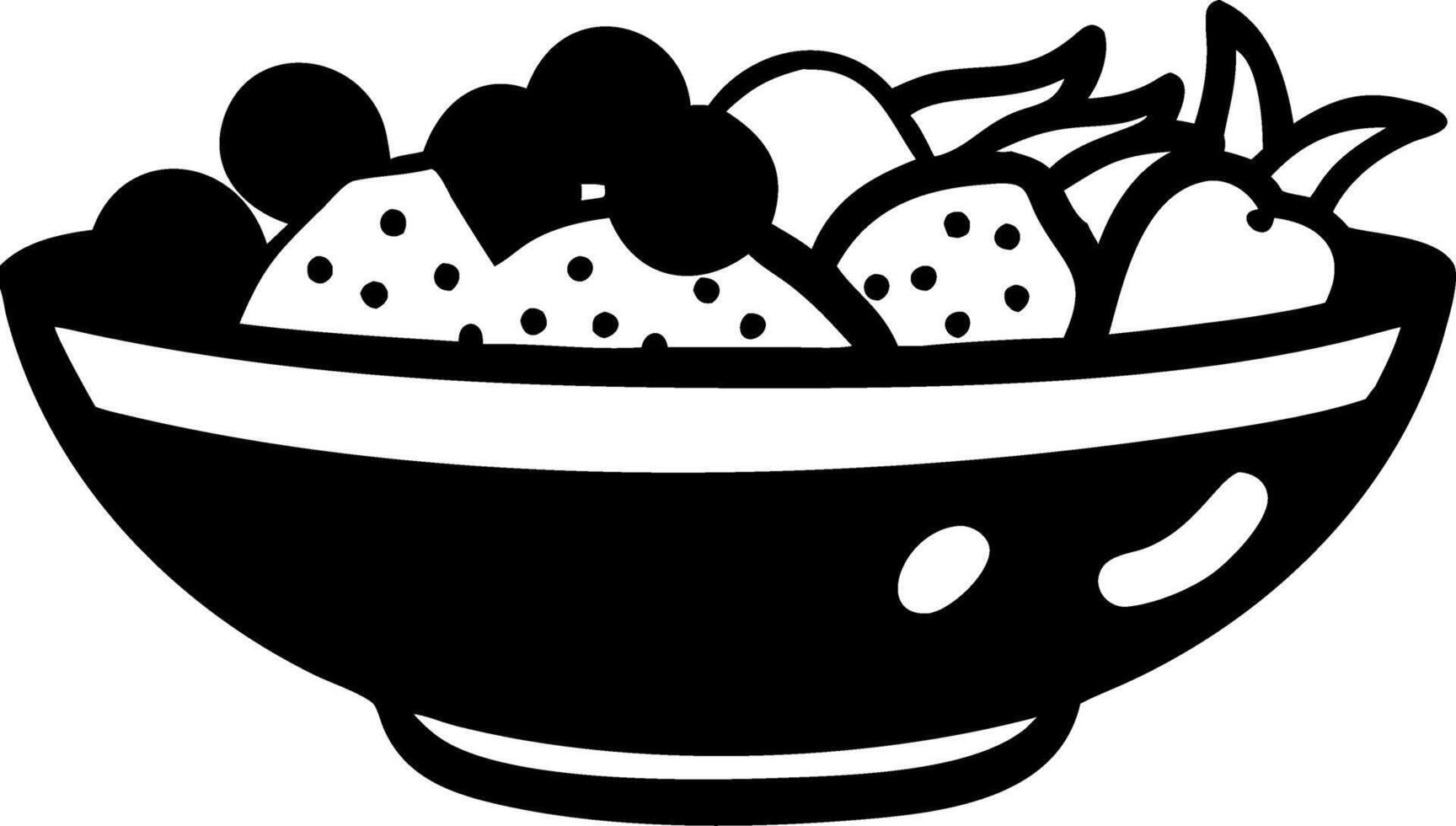 Illustration of Fruit Bowl Silhouette for Decorative and Design Use vector