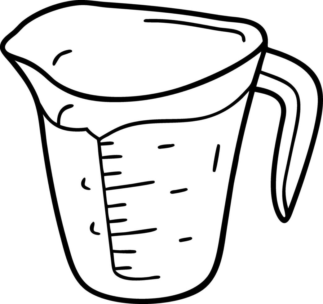 Hand Drawn Measuring Cup Illustration for Kitchen and Culinary Design vector