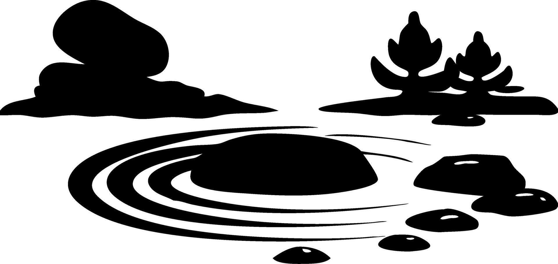 Zen Garden Rocks and Ripples Illustration for Meditation and Relaxation vector