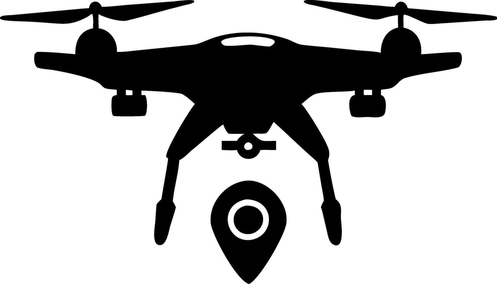 Drone with GPS Pin Symbol for Navigation and Technology Design vector