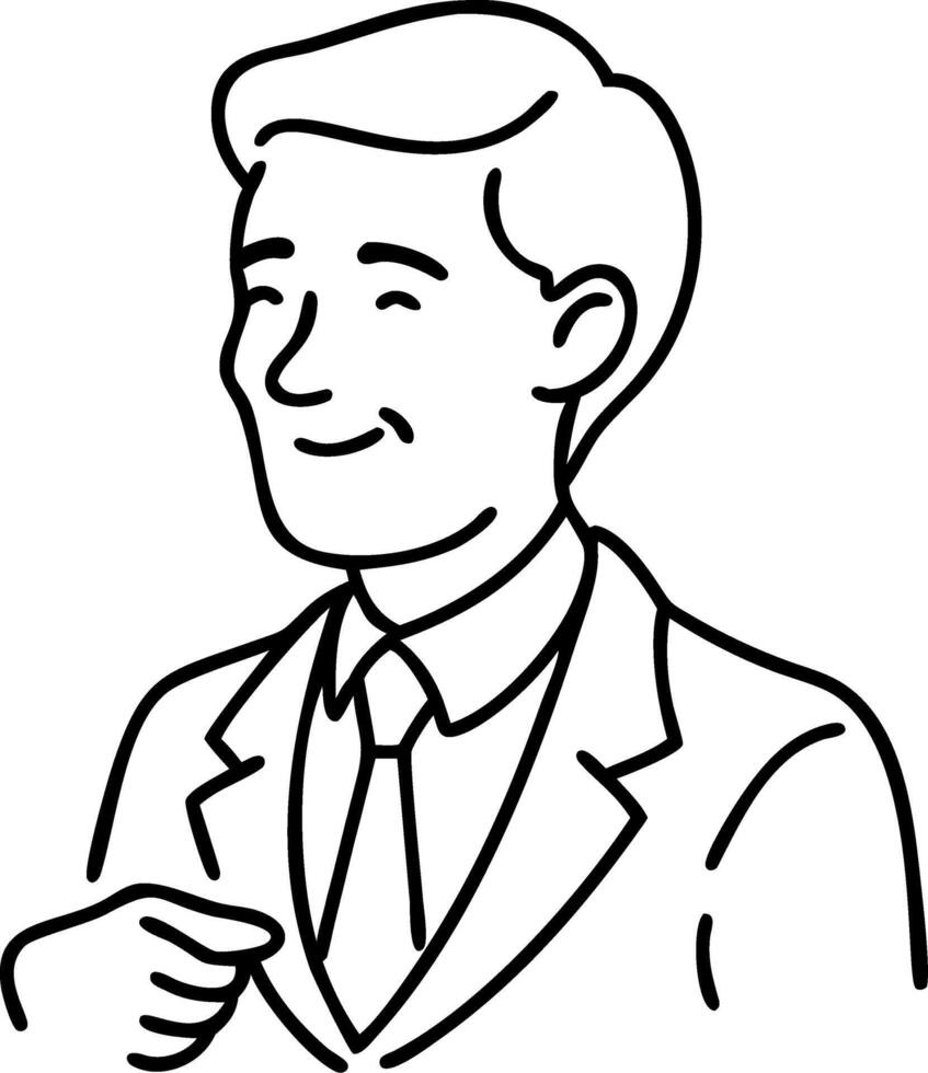 Businessman Line Art Illustration for Professional Use vector