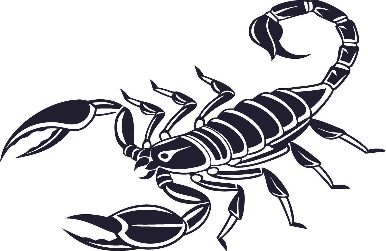 Illustration of Scorpion Design for Tattoo and Coloring Book Art vector