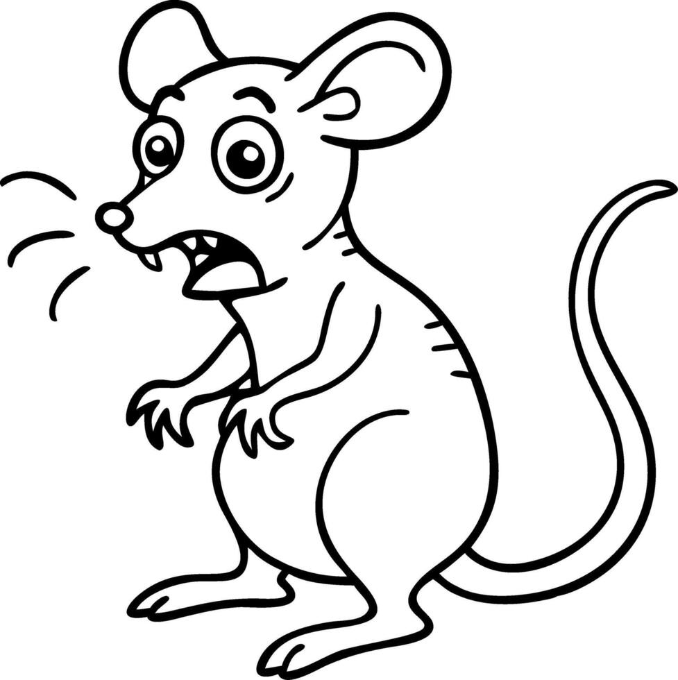 Cartoon Illustration of Surprised Mouse for Coloring Books and Artwork Design vector