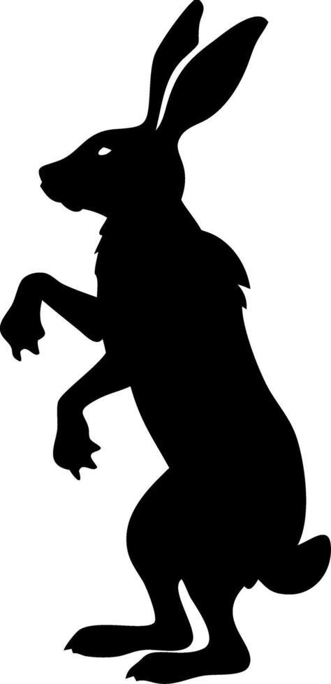 Silhouette of Standing Hare Art for Tattoo and Craft Design vector