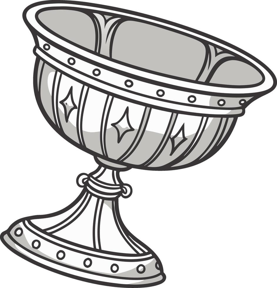 Ornate Silver Chalice Illustration for Design and Decoration Projects vector