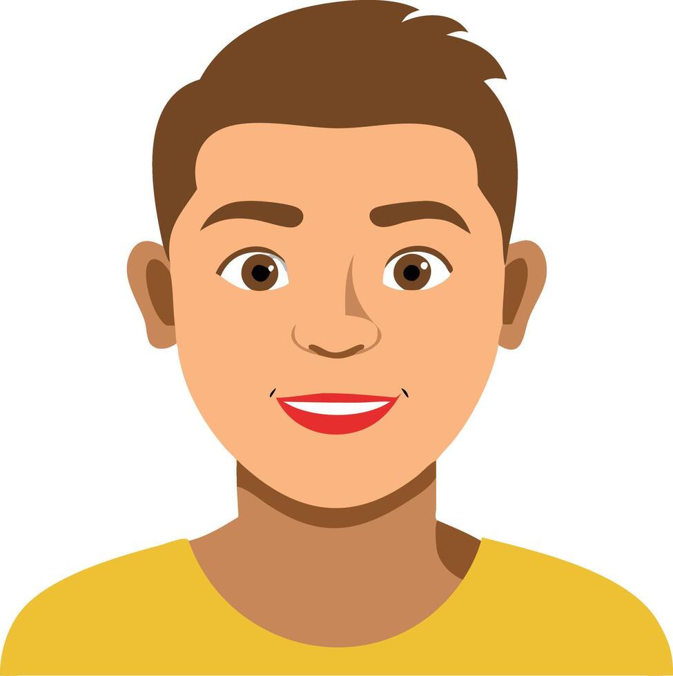 Smiling Cartoon Boy Avatar Art for Social Media Profiles and Publications vector