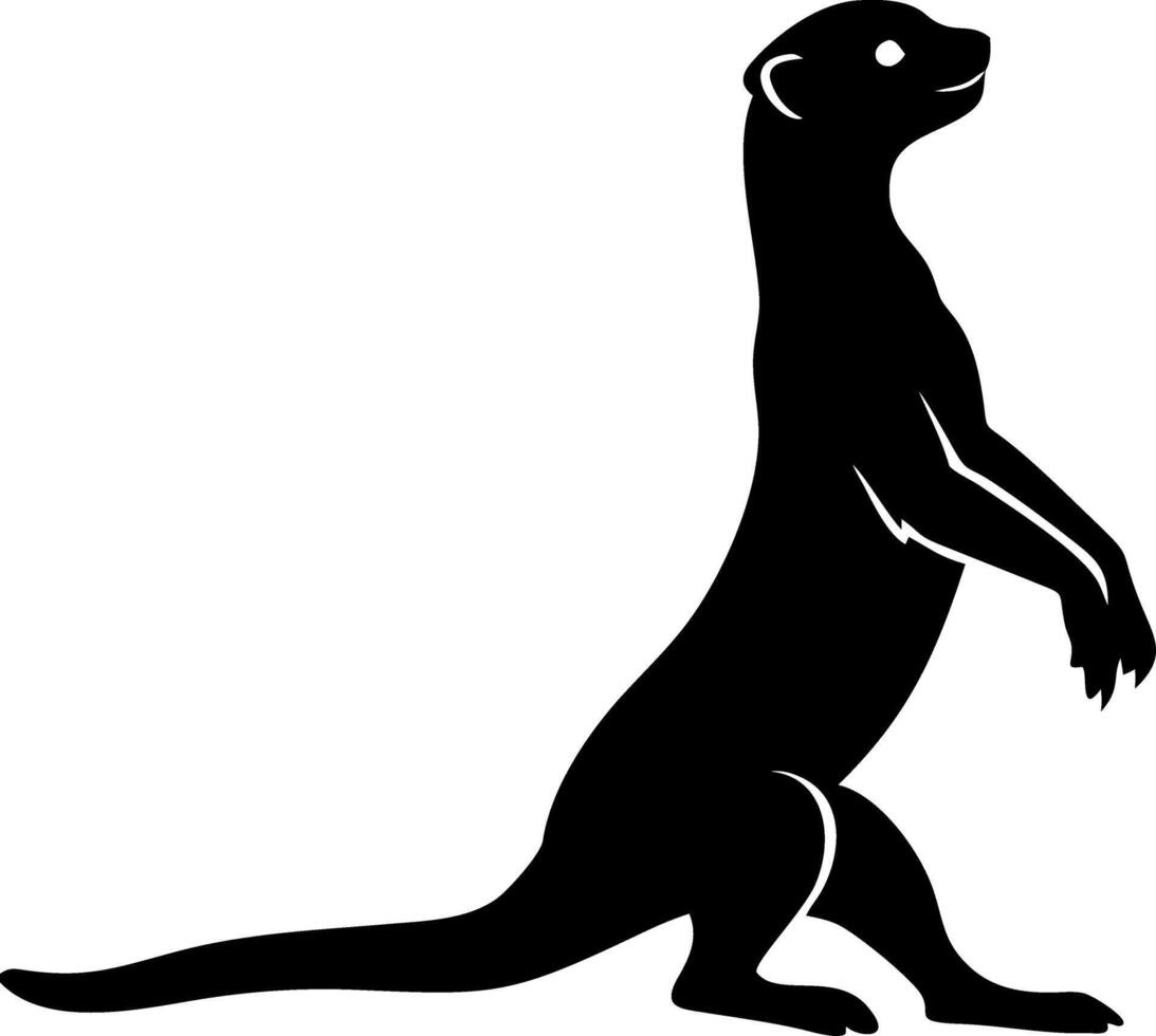 Meerkat Silhouette Illustration for Wildlife Art and Design Projects vector
