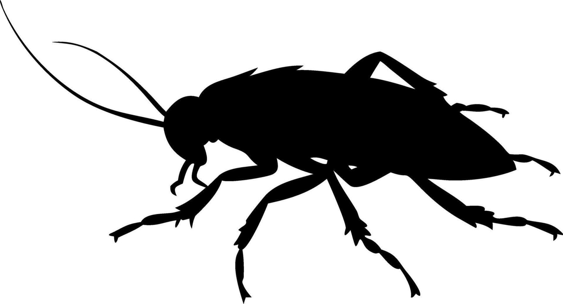 Cockroach Silhouette Illustration Bug Insect Design for Tattoo or Coloring Book vector