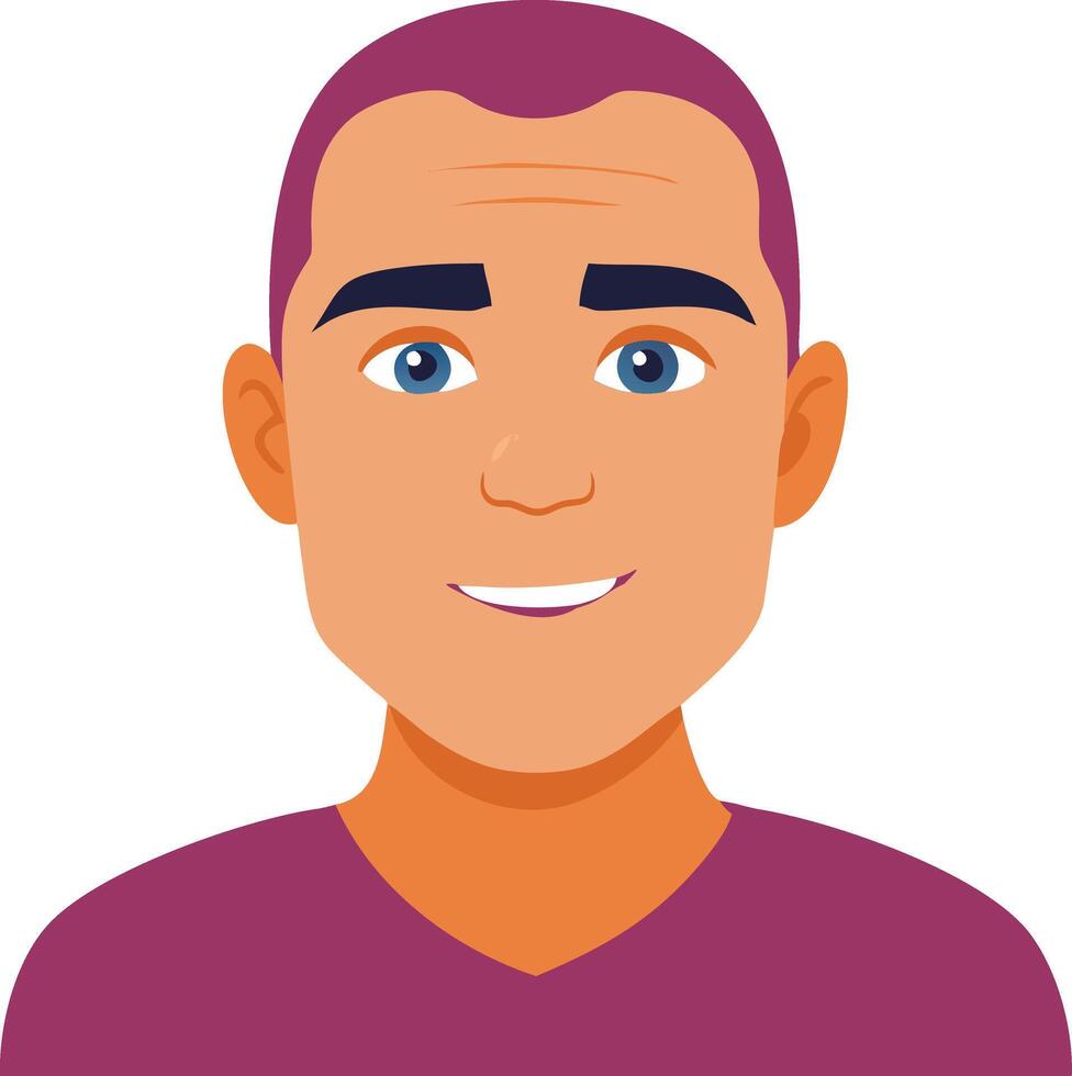 Smiling Male Avatar Colorful Character Design for Digital Media and Apps vector