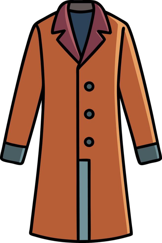 Stylish Orange Coat Illustration for Fashion Design Projects vector