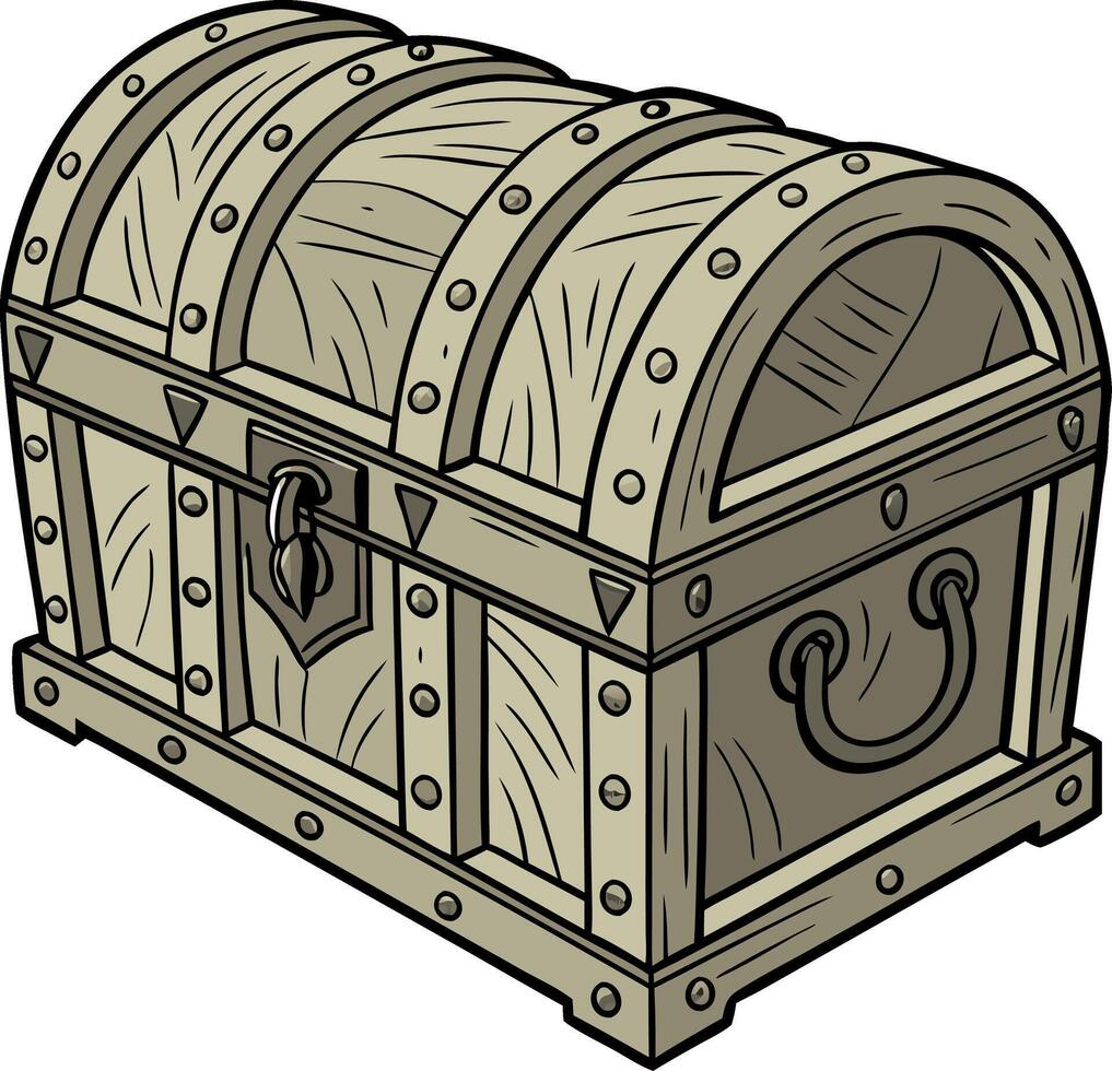 Vintage Wooden Treasure Chest Illustration for Games and Design Projects vector