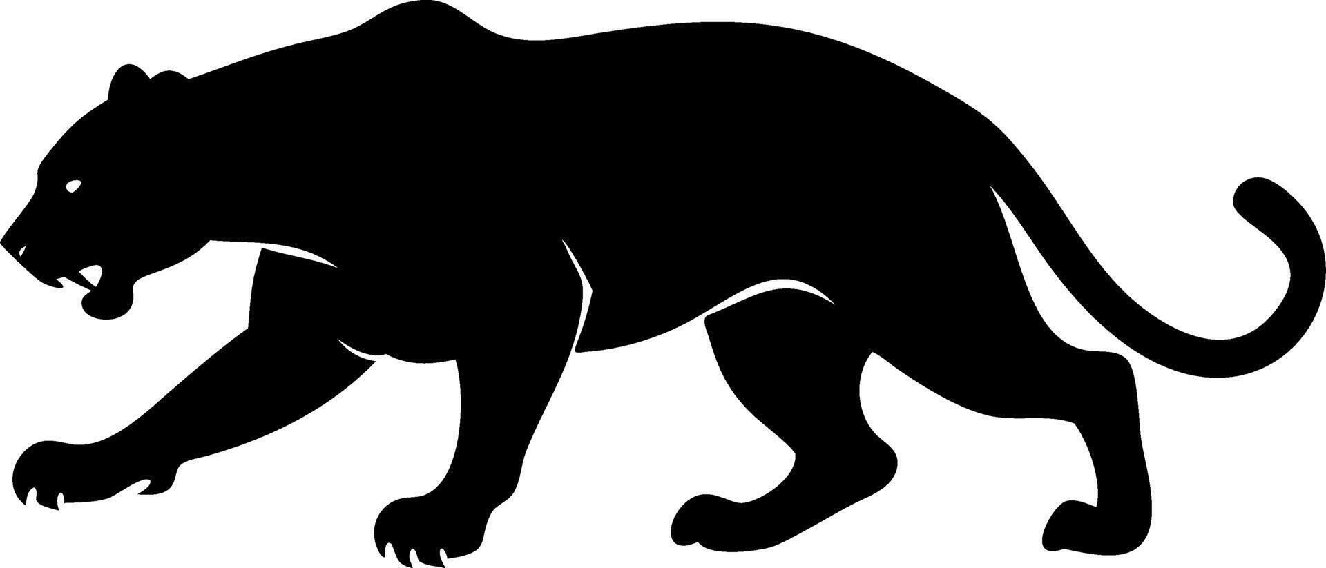 Black Panther Silhouette Walking Art for Tattoo and Logo Design vector