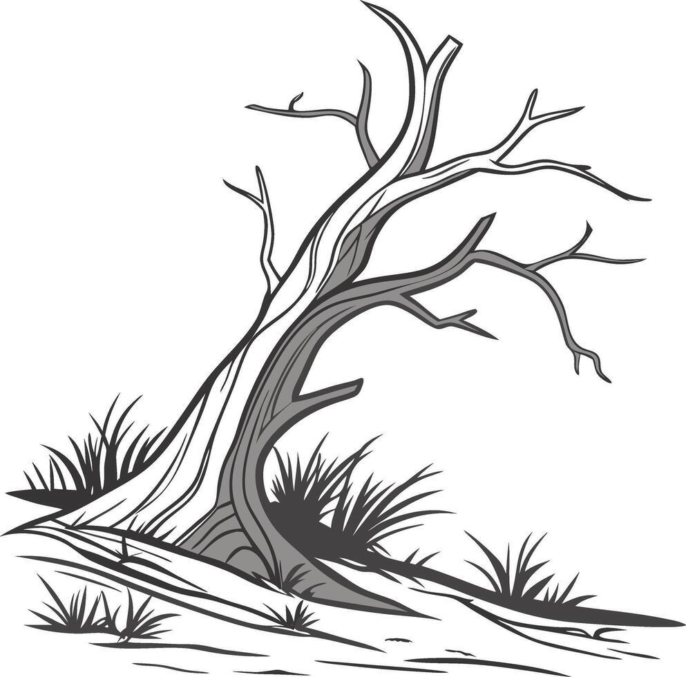 Abstract Dead Tree Illustration for Nature Design and Art Projects vector
