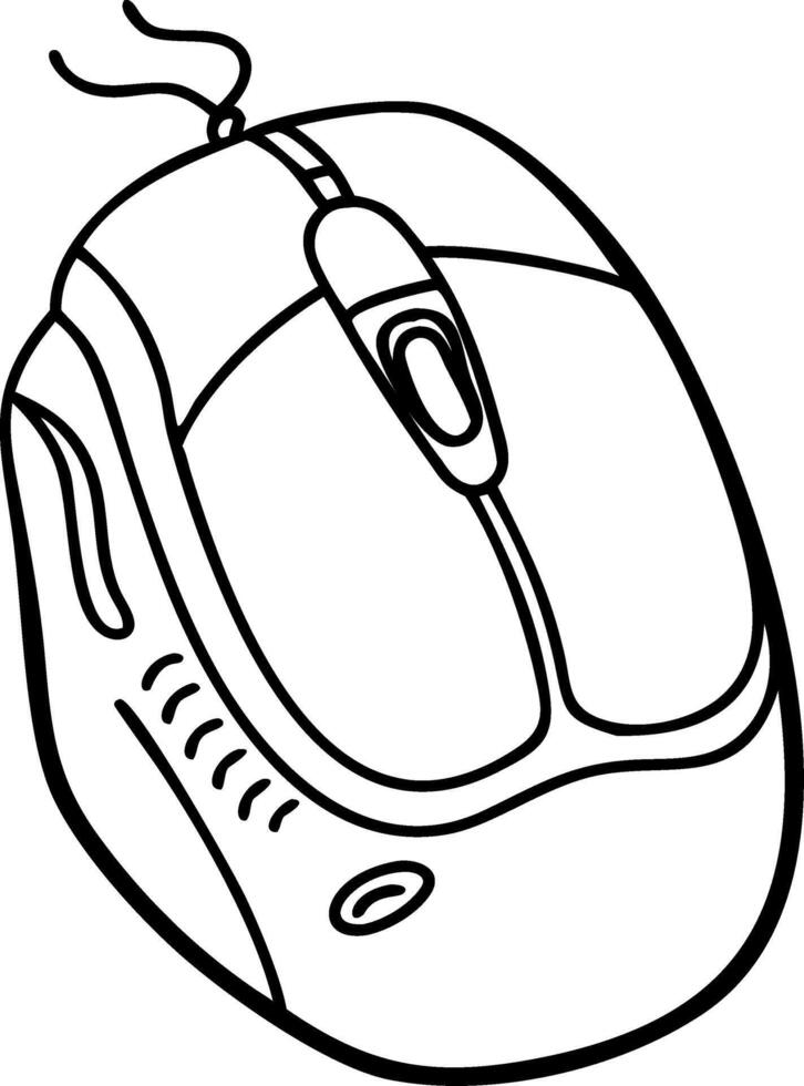 Illustration of Computer Mouse Outline for Design and Technology Projects vector