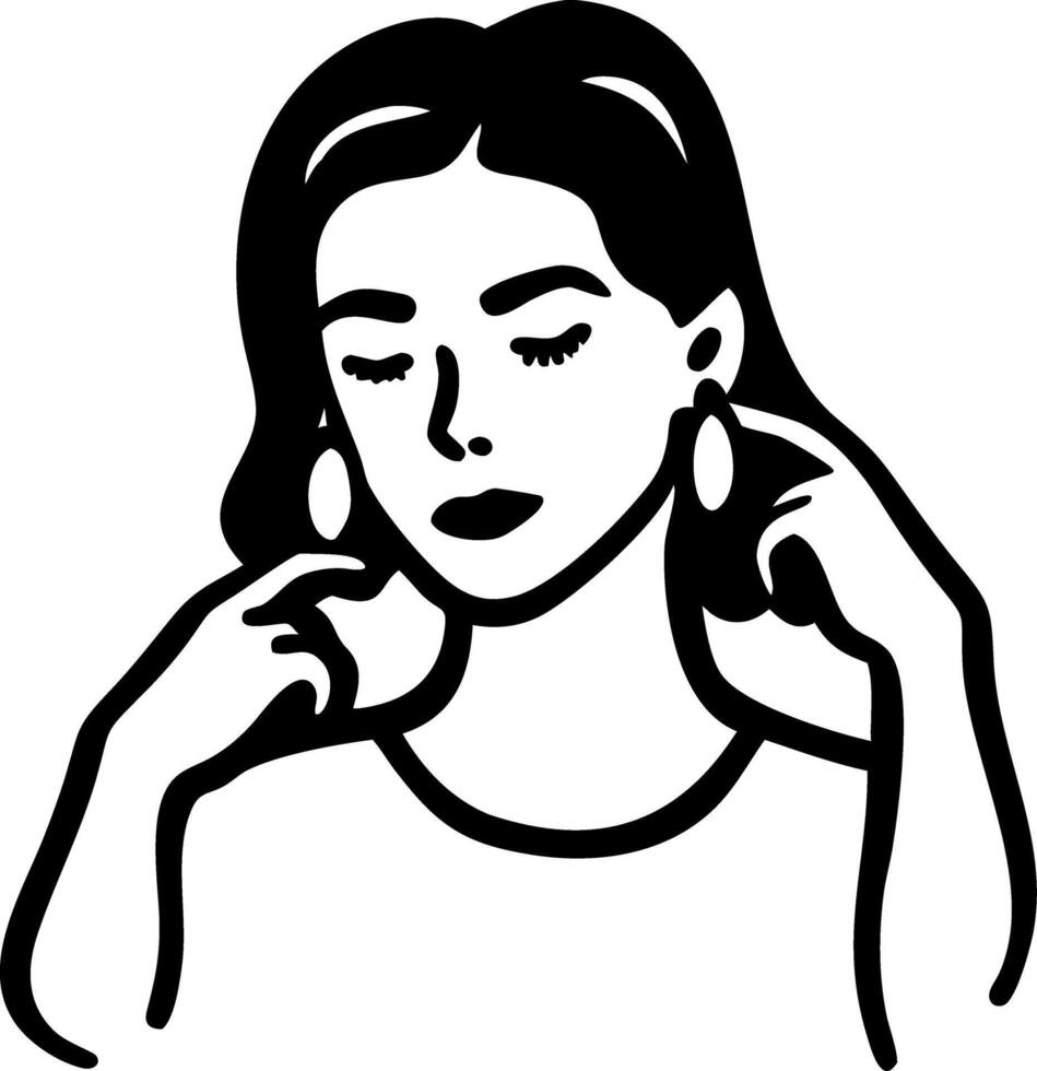 Elegant Woman Portrait Art for Decoration and Design Projects vector