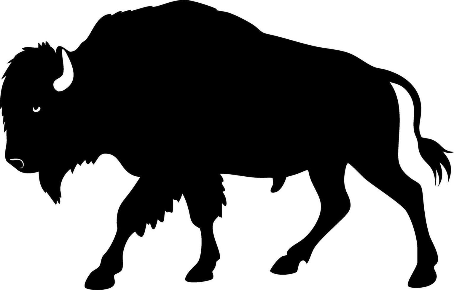 Silhouette Illustration of Majestic Bison for Wildlife Art and Design Projects vector