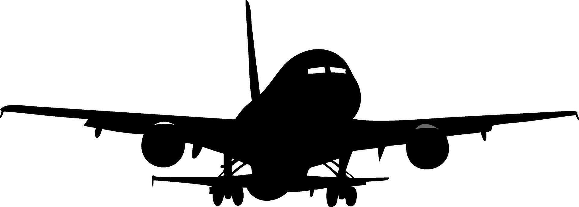 Airplane Silhouette Illustration Ideal for Aviation Designs and Travel Projects vector