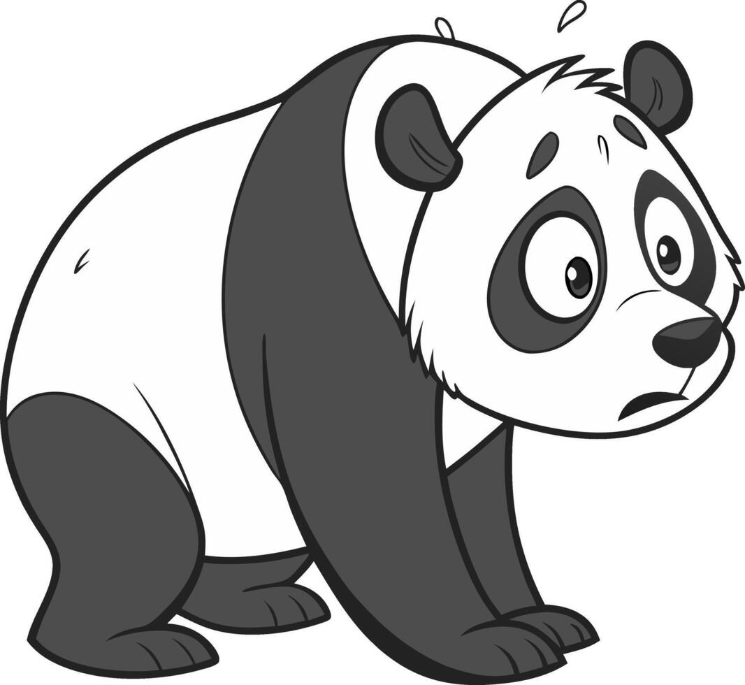 Curious Cartoon Panda Illustration for Coloring Book and Children's Art vector