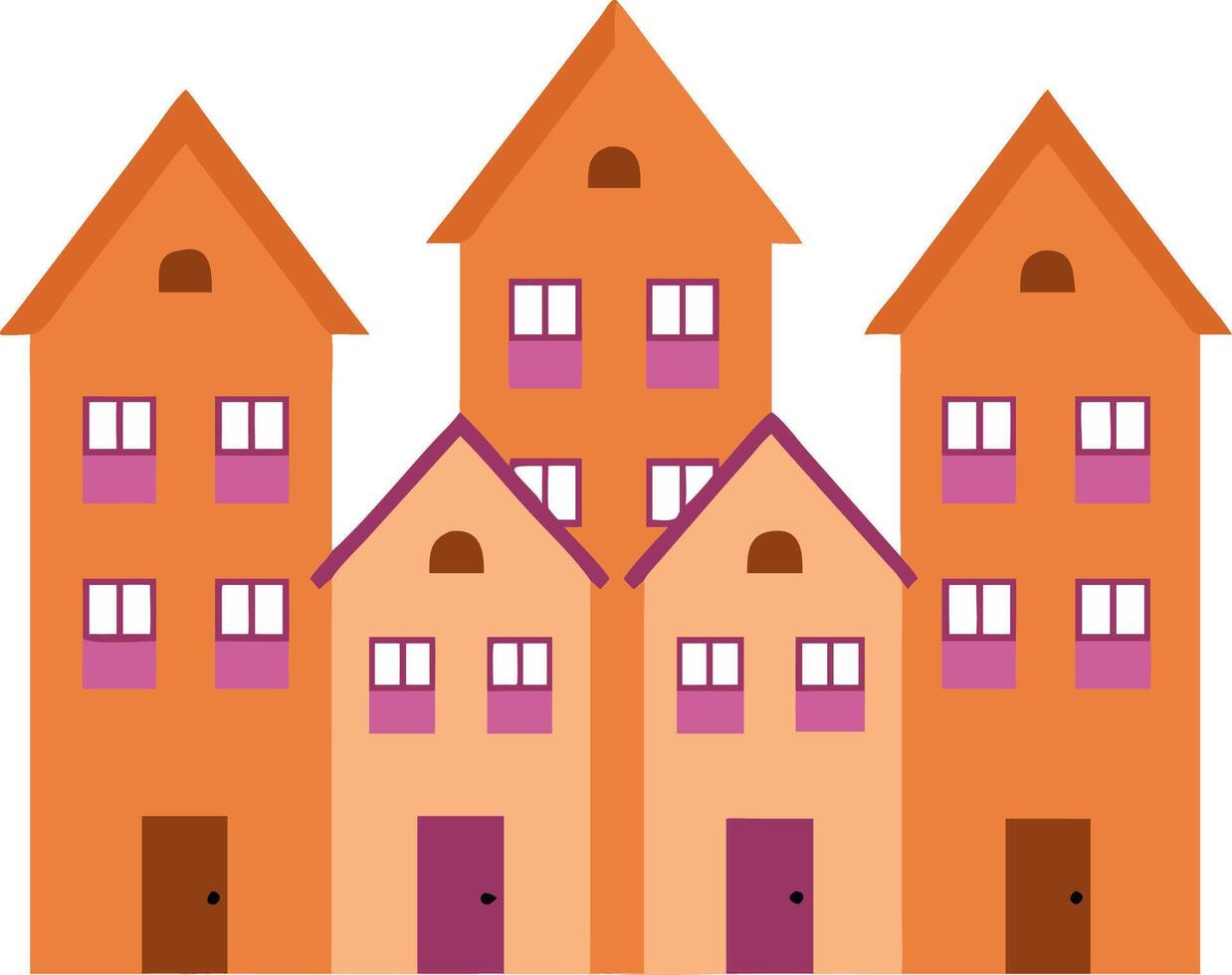 Charming Colorful Houses Perfect for Urban Illustrations and Design Projects vector