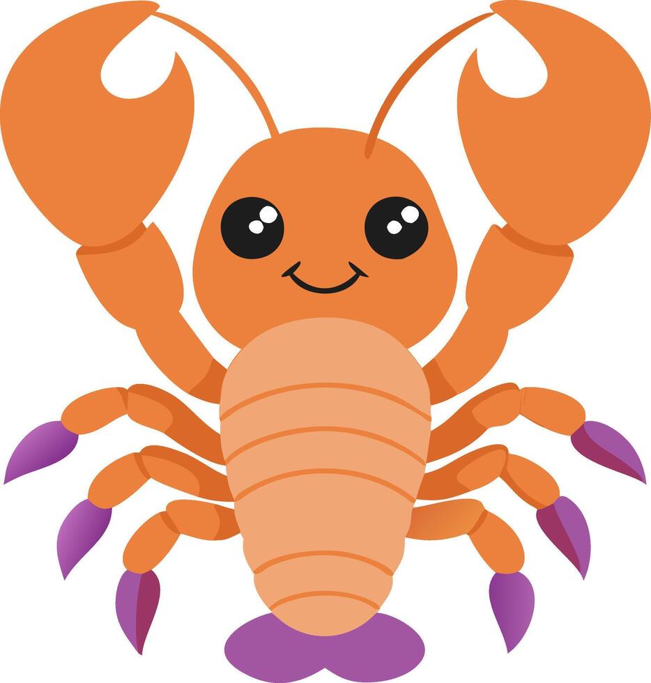 Cute Smiling Lobster Cartoon for Kids Illustrations and Educational Materials vector