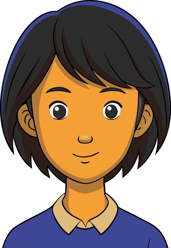 Colorful Smiling Cartoon Character Face for Illustrations and Design vector