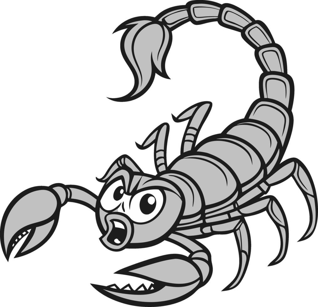Cartoon Scorpion Illustration for Kids Books and Coloring Pages vector