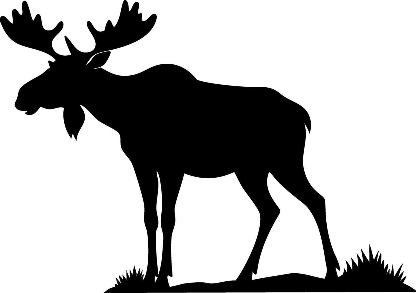 Majestic Moose Silhouette Wildlife for Nature Designs and Tattoos vector