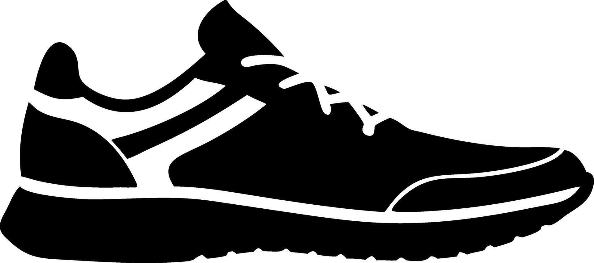 Silhouette of Running Shoe for Fitness and Sports Design vector