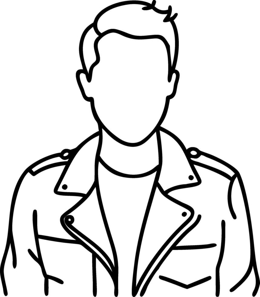 Faceless Illustration of Person in Leather Jacket for Fashion and Design Use vector