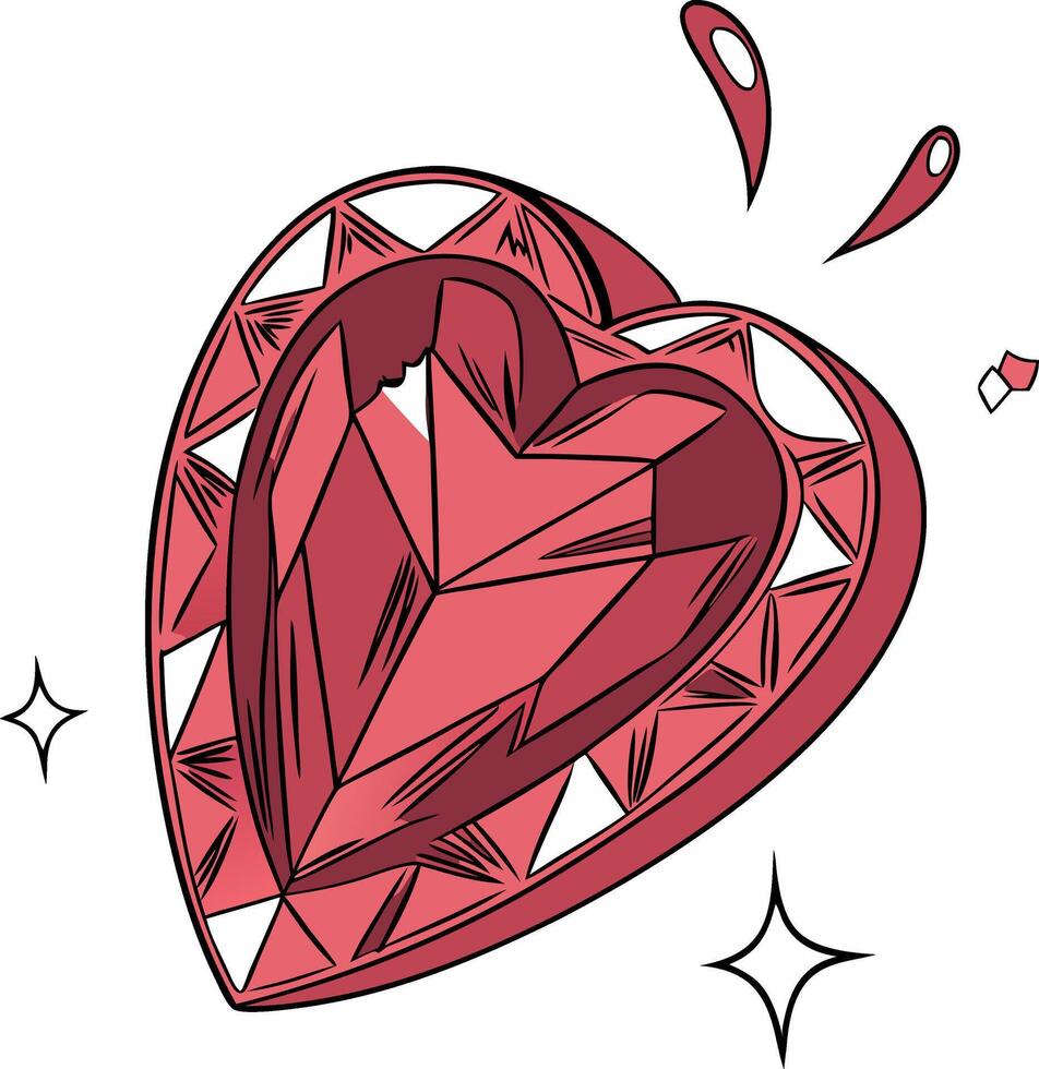 Vibrant Heart Shaped Gemstone Art for Design and Decoration Projects vector