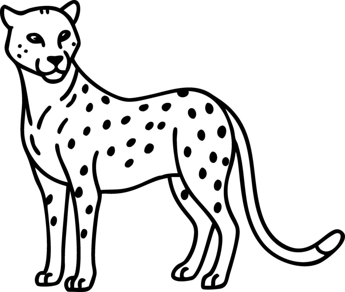 Cheetah Line Art Illustration for Coloring Books and Tattoos vector