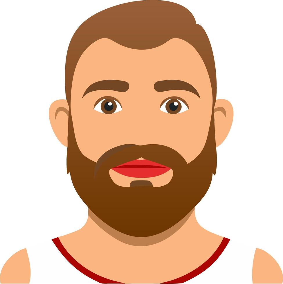 Bearded Man Cartoon Portrait Illustration for Avatar and Design Projects vector