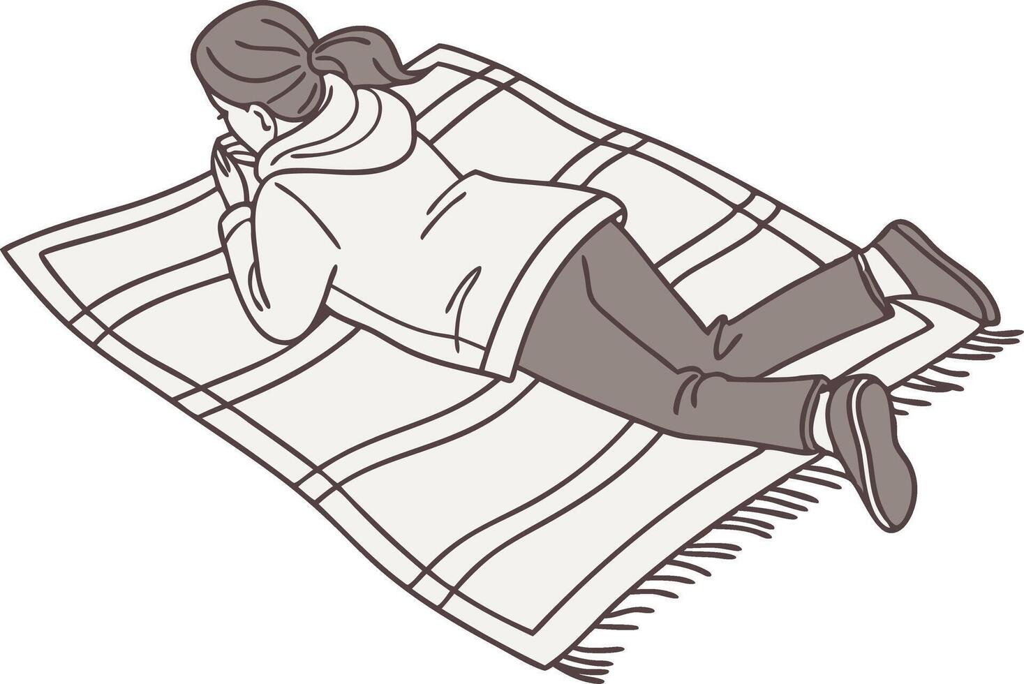 Cozy Relaxation Woman Lounge Blanket Art for Design and Projects vector
