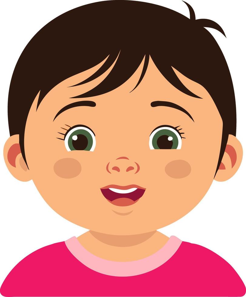 Cute Happy Baby Face Illustration for Children's Decor and Learning Materials vector