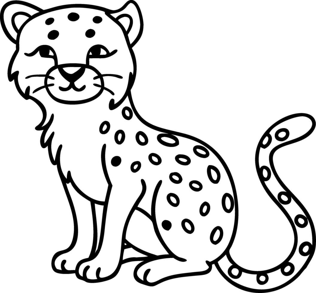 Cute Leopard Art for Kids Coloring Books and Illustrations vector