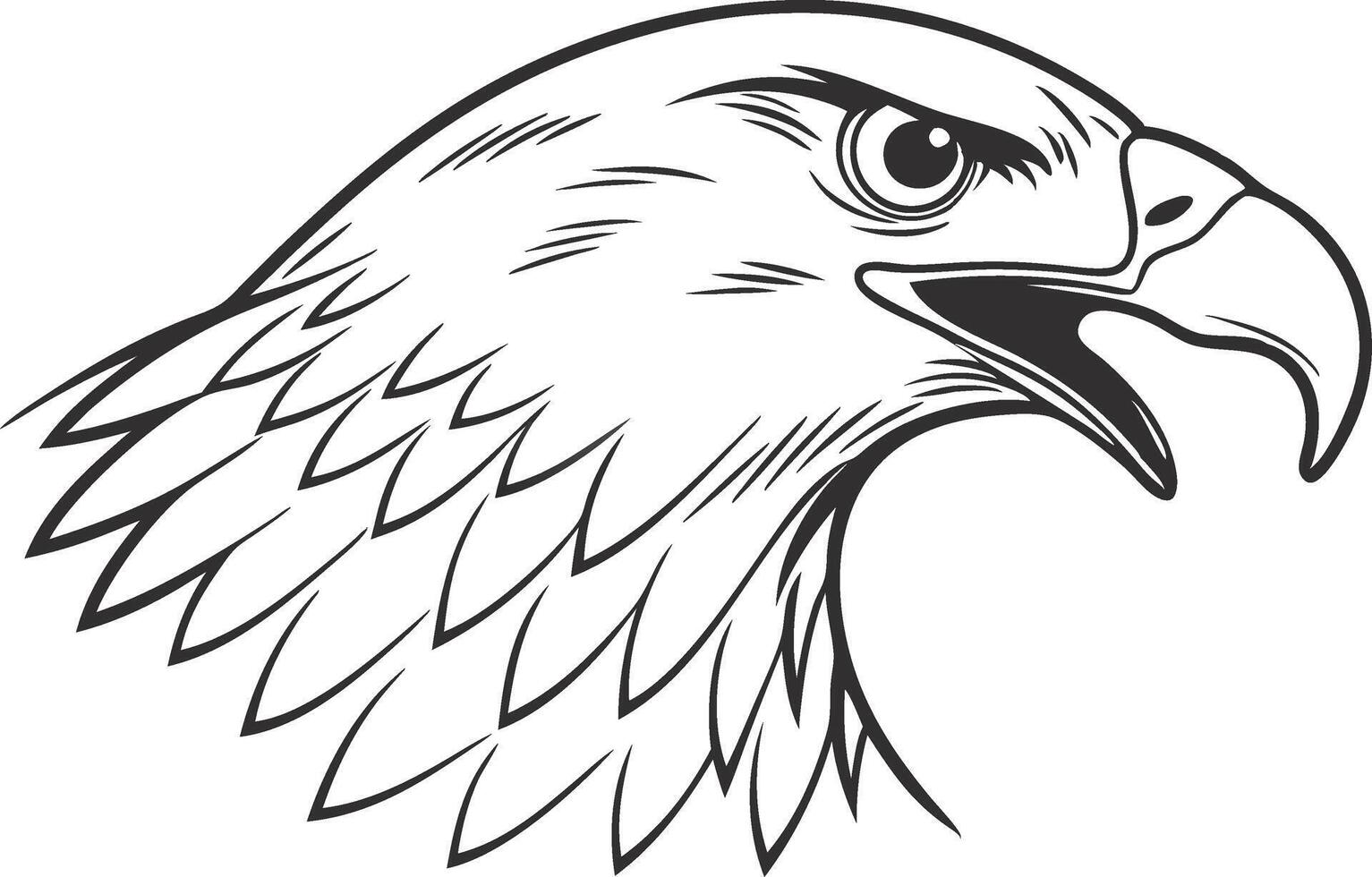 Bold Eagle Head Illustration Perfect for Tattoos and Designs vector