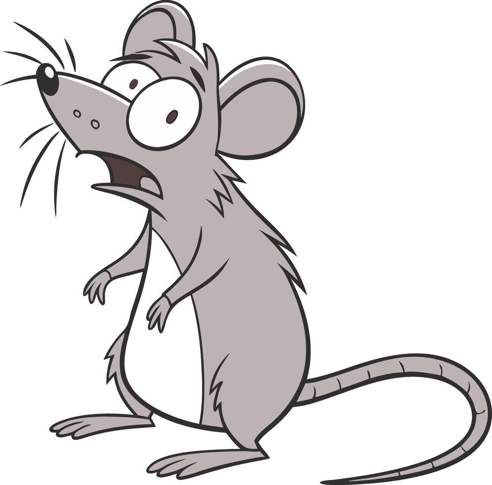 Surprised Cartoon Mouse Illustration for Kids' Projects and Animation vector