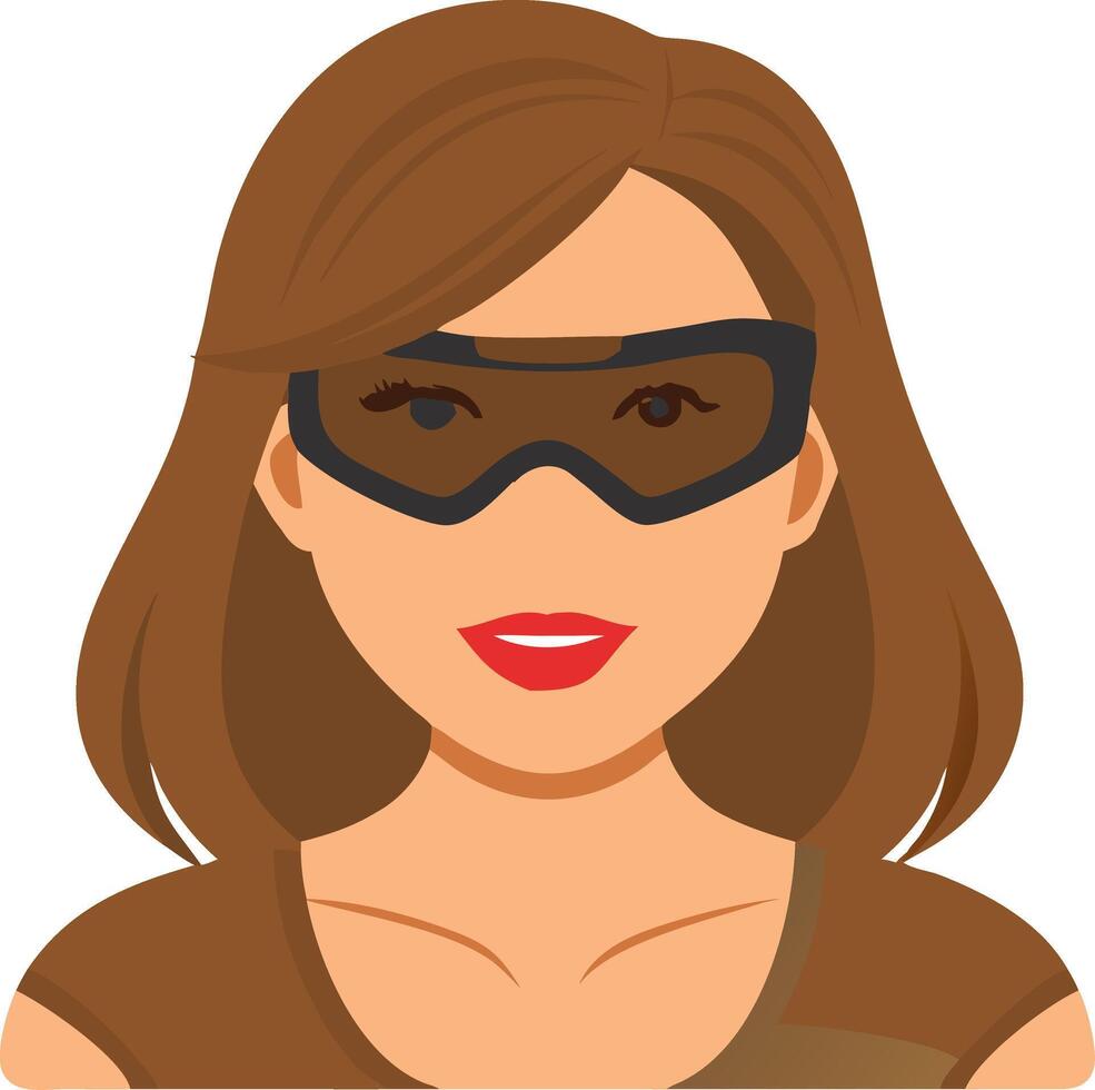 Female Warrior Avatar with Sunglasses for Gaming Illustrations and Design Projects vector