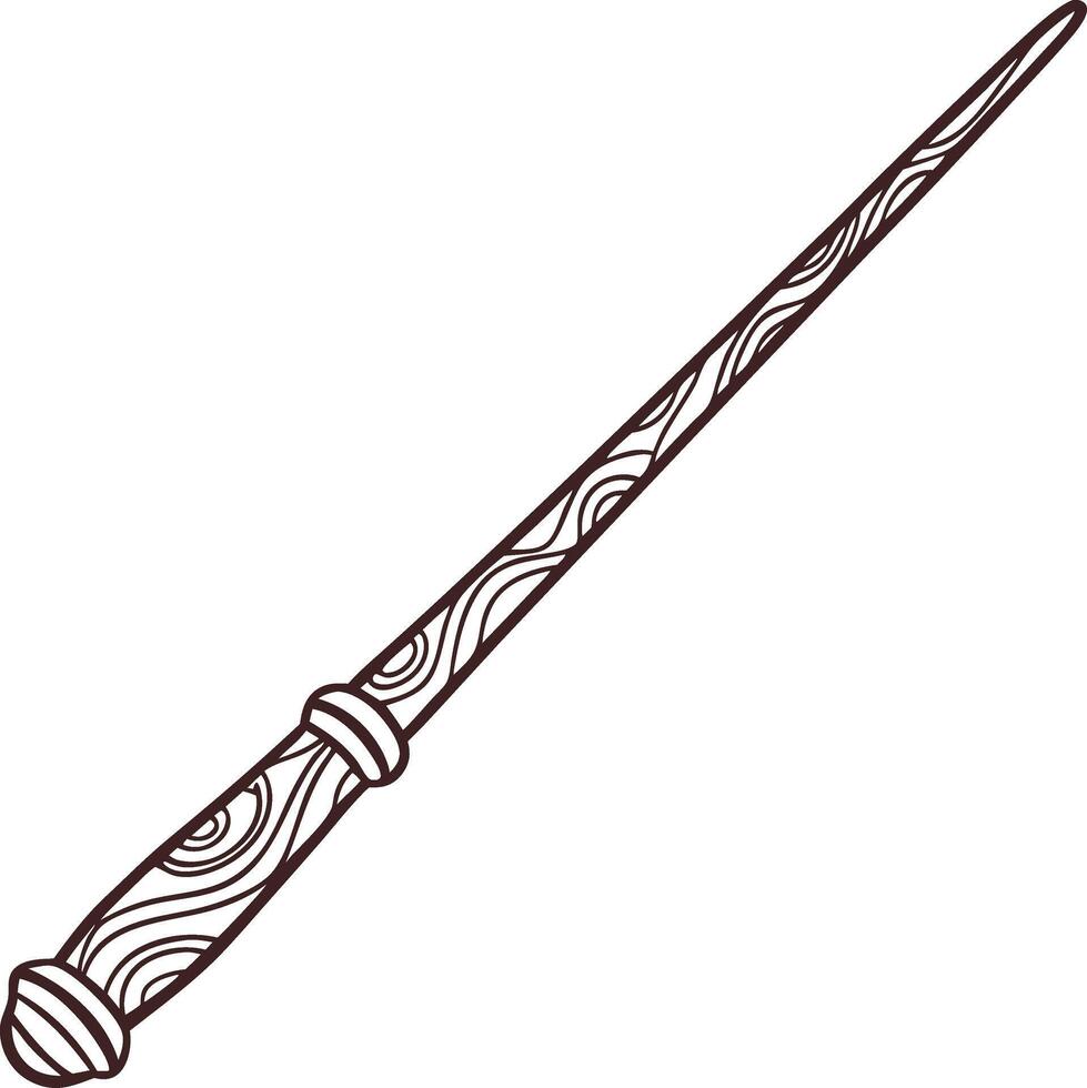 Intricate Decorative Magic Wand Illustration for Fantasy Designs vector