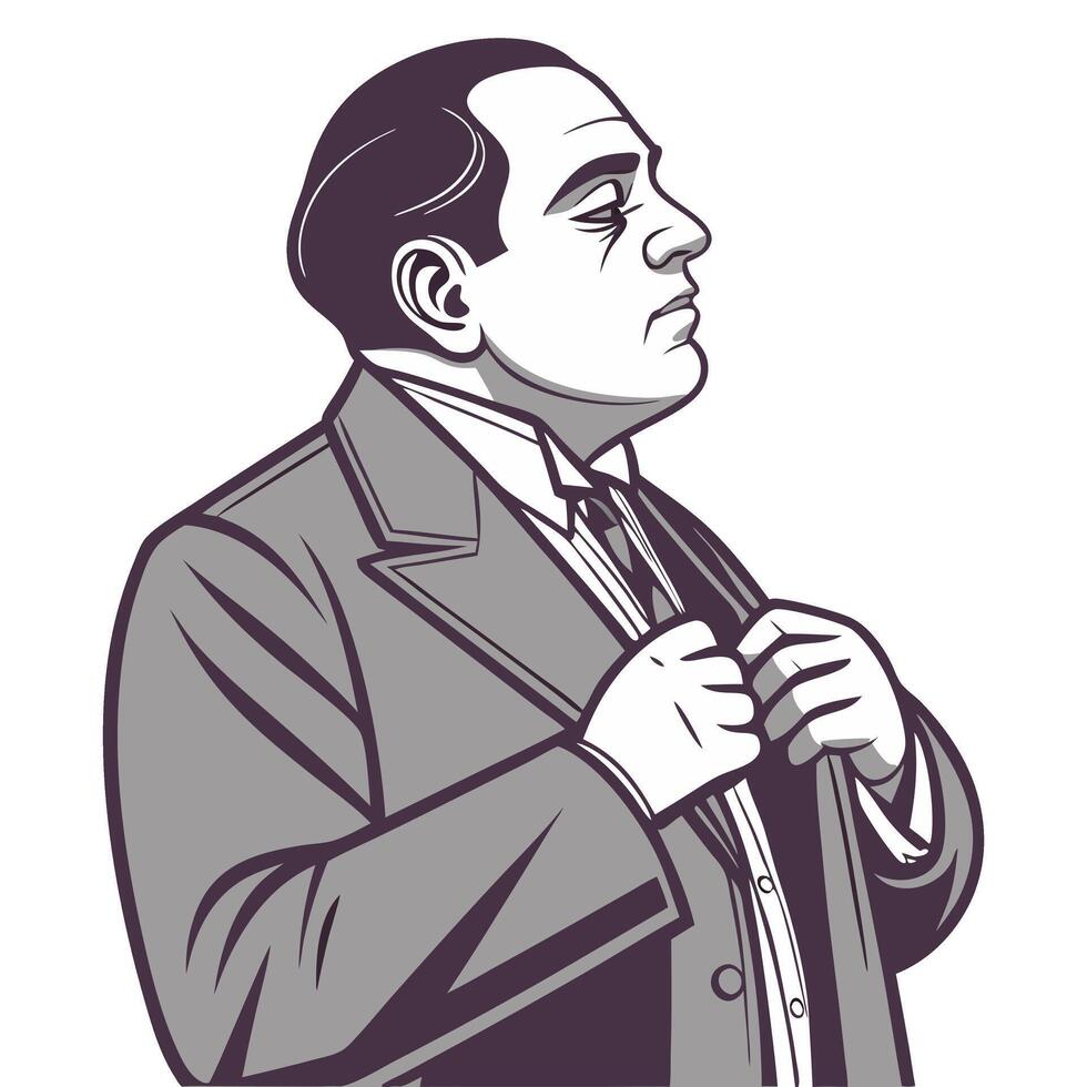 Vintage Gentleman Portrait Illustration for Art and Design Projects vector