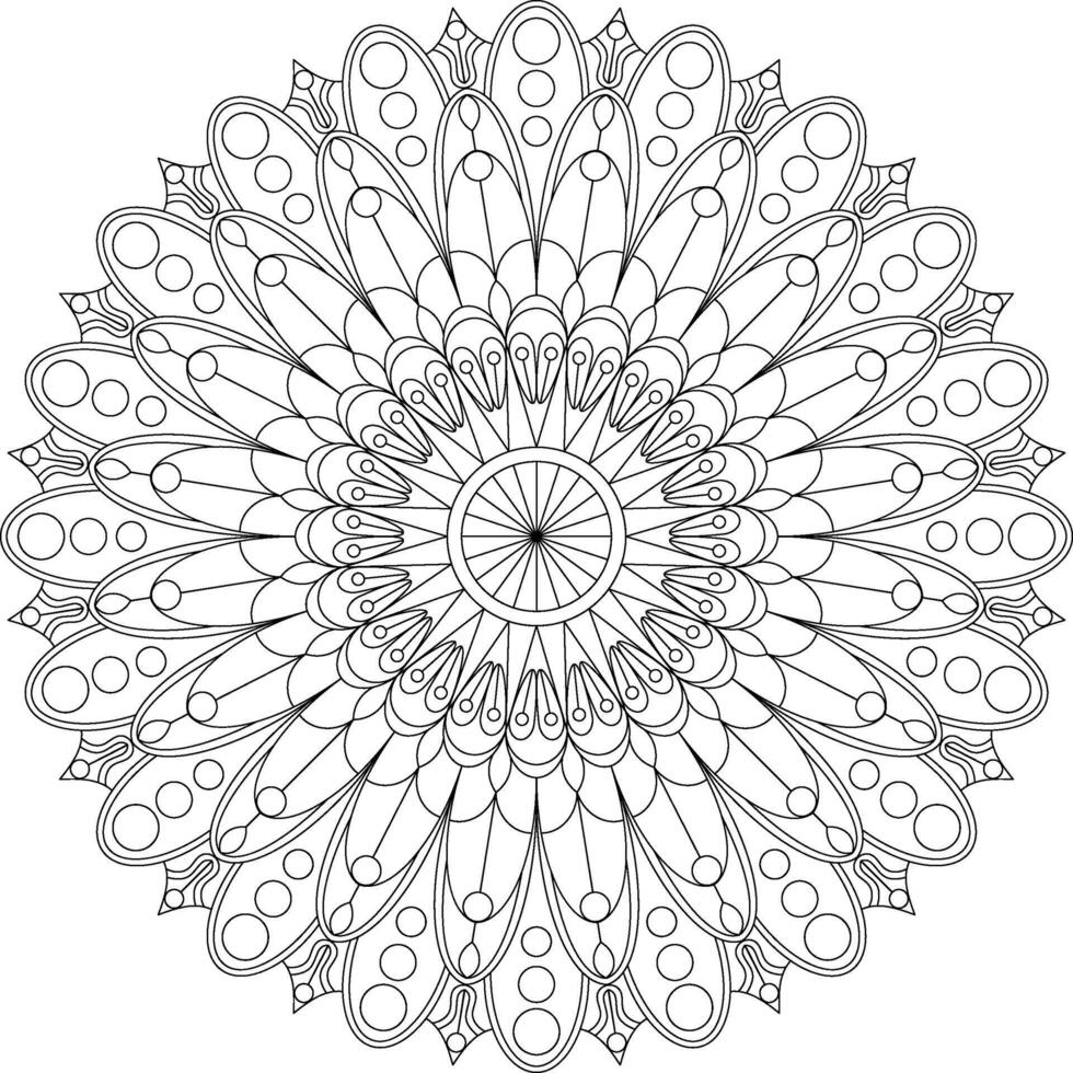 Black and white intricate mandala artwork, ideal for relaxation and decorative use vector