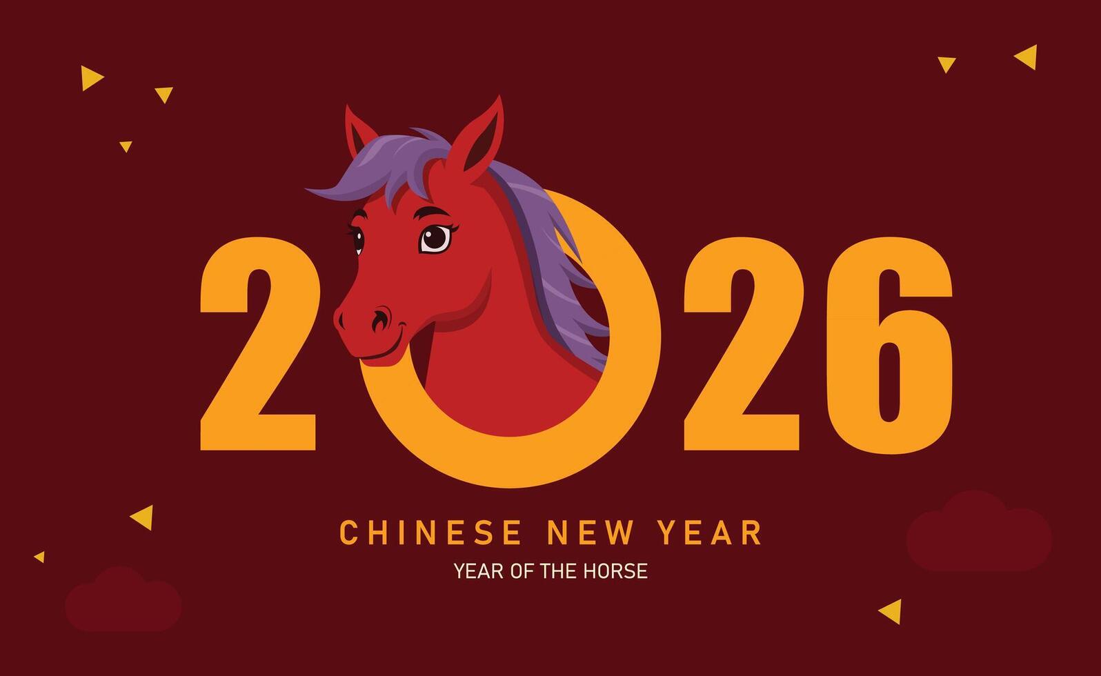 happy new year 2026, chinese new year, year of horse Modern minimalist geometric style Chinese new year elements. Colorful illustration flat style, best poster for 2026 chinese lunar vector