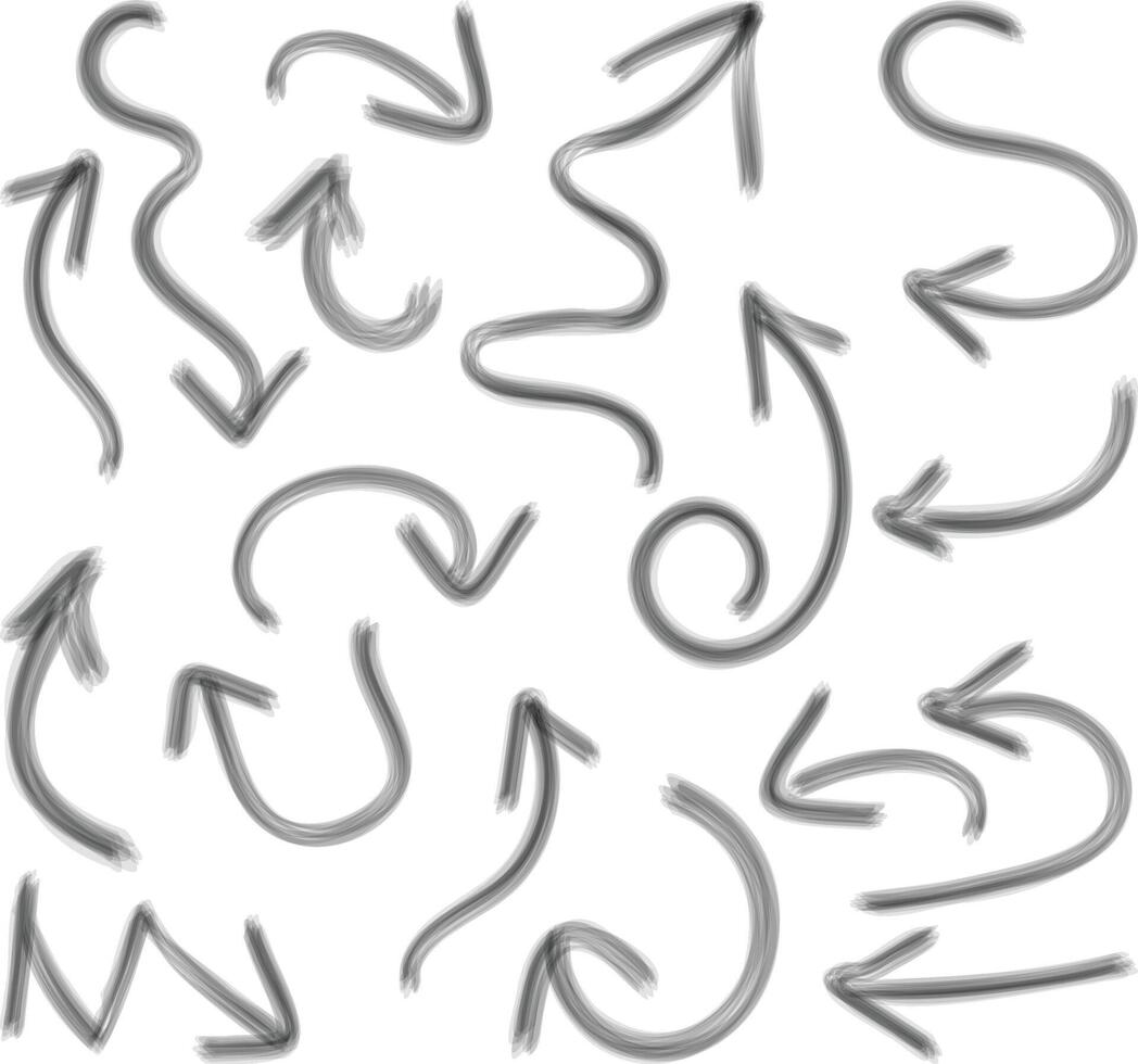hand draw arrow set collection vector