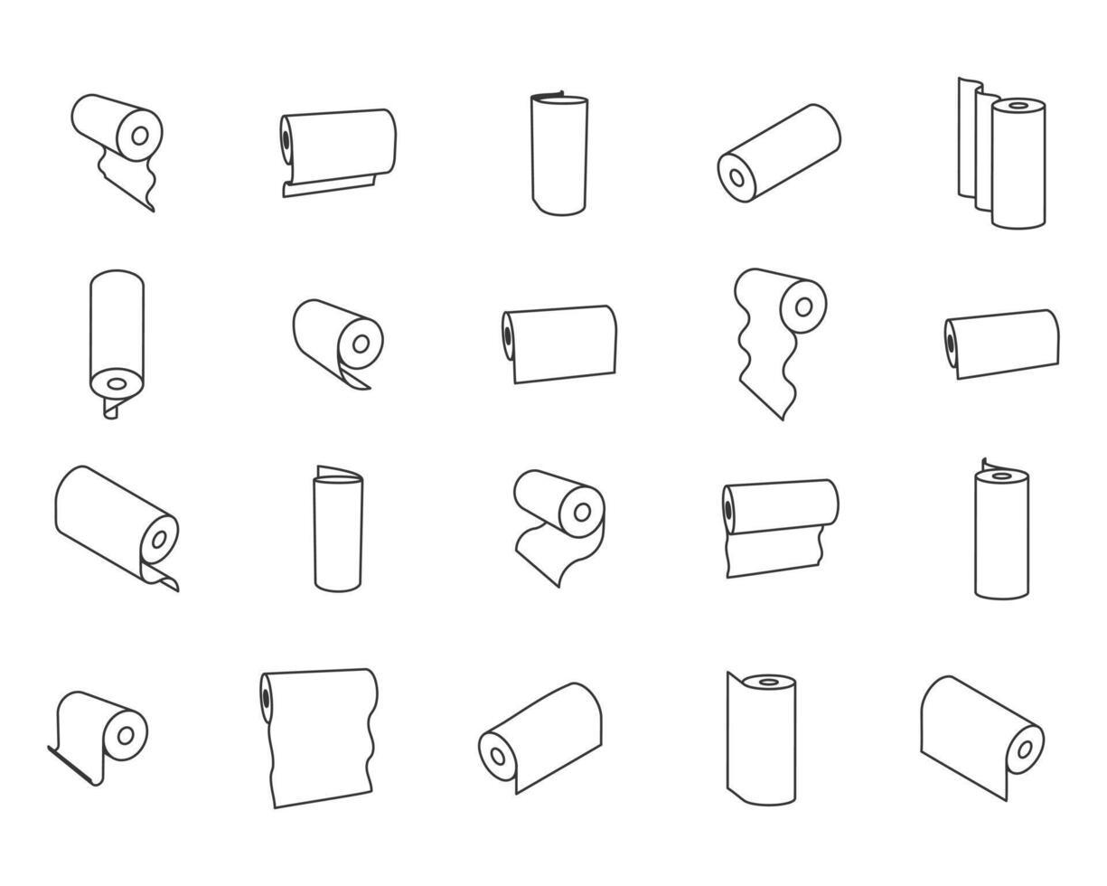 Textile roll icon Paper tube illustration design for kitchen cleaning towel, carpet, scroll whatman, fabric. vector