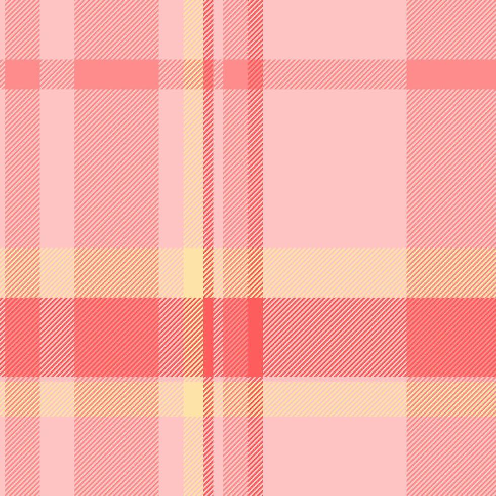 Sweet pastel pink and coral plaid pattern. Perfect for textiles, fashion, websites, and branding. A soft, romantic texture ideal for feminine designs. Evokes feelings of warmth, comfort, and spring. vector