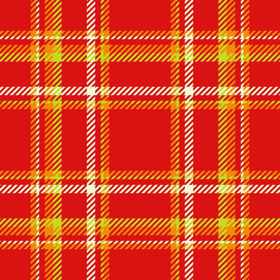 Vibrant red, orange, and yellow plaid pattern. Perfect for textile designs, website backgrounds, or festive projects. This bold, geometric texture offers a dynamic and energetic visual appeal. vector
