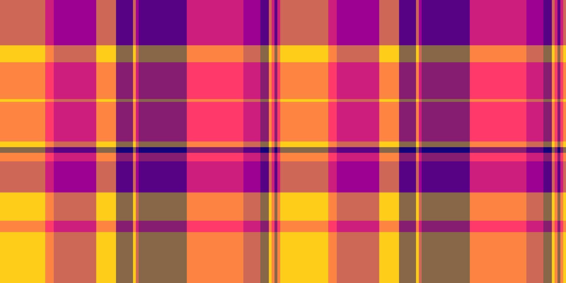 Editable textile check pattern, desert tartan fabric. Repetition texture background plaid seamless in orange and red colors. vector
