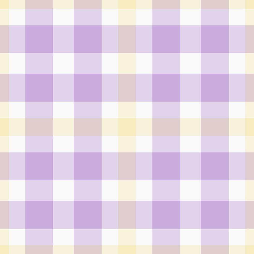 Pastel purple and yellow gingham pattern. Perfect for backgrounds, textiles, and websites. Soft, calming design evokes feelings of comfort and serenity. vector