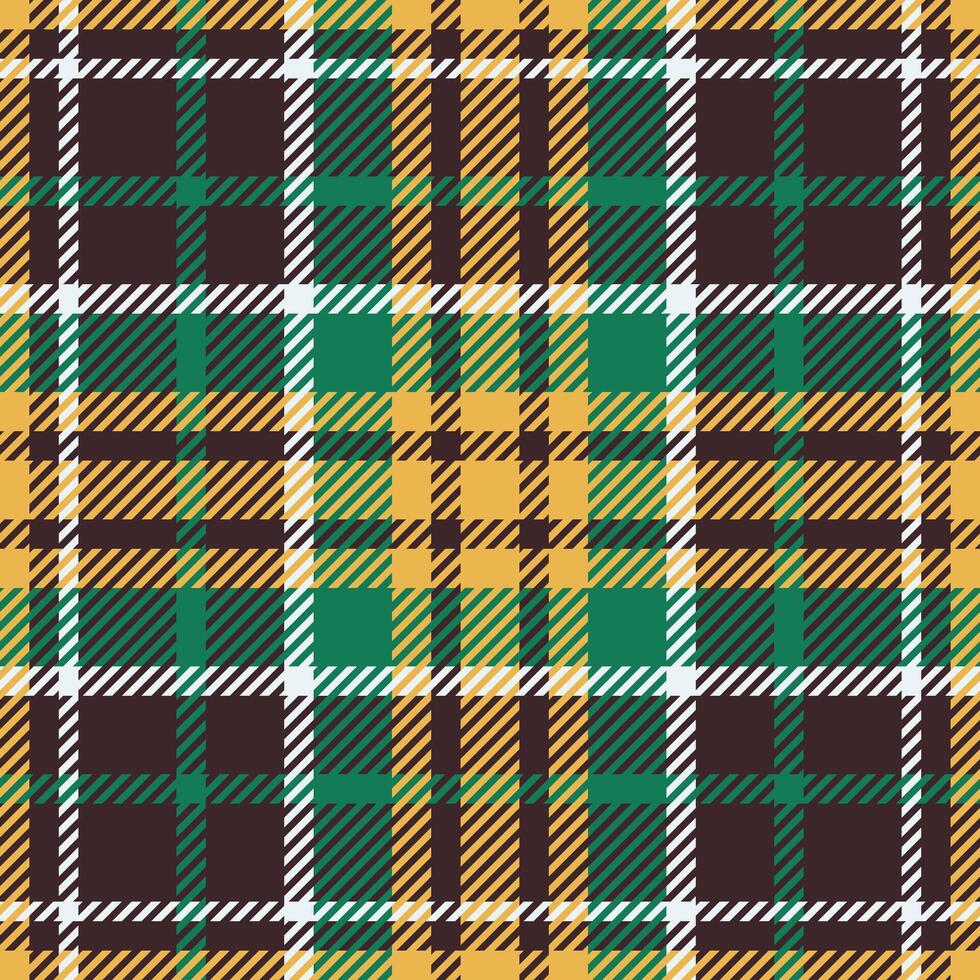 Vibrant autumnal plaid pattern in gold, green, and brown. Perfect for textile design, fall fashion, or seasonal projects. vector