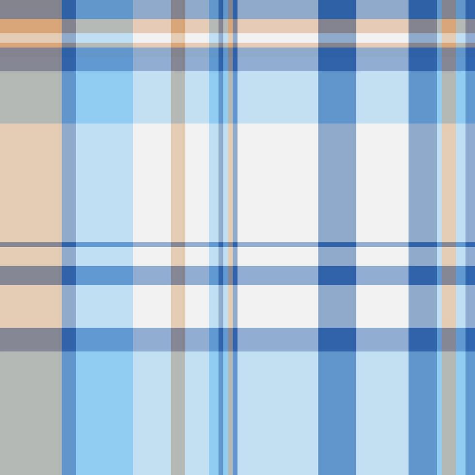 Subtle pastel plaid pattern in shades of blue, beige, and gray. Perfect for backgrounds, textile designs, or creating a calm, sophisticated aesthetic. vector